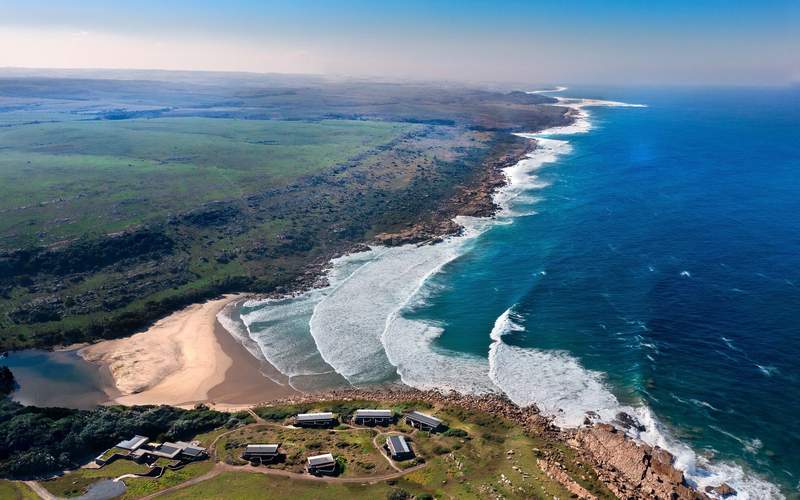 Wild Coast cliffs, waterfalls and beaches of Mkambati Nature Reserve